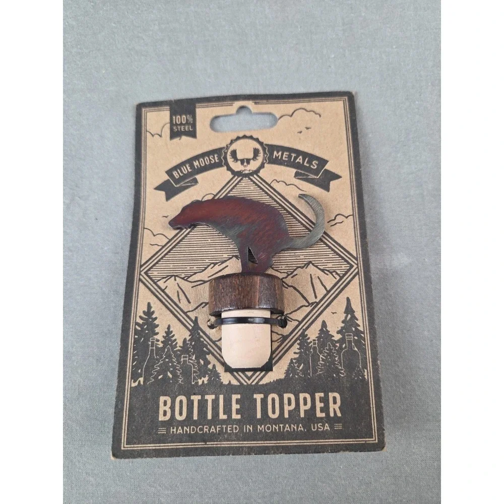 Blue Moose Metals Dog Pooping 💩 Bottle‎ Topper StopperUSA Made, New
